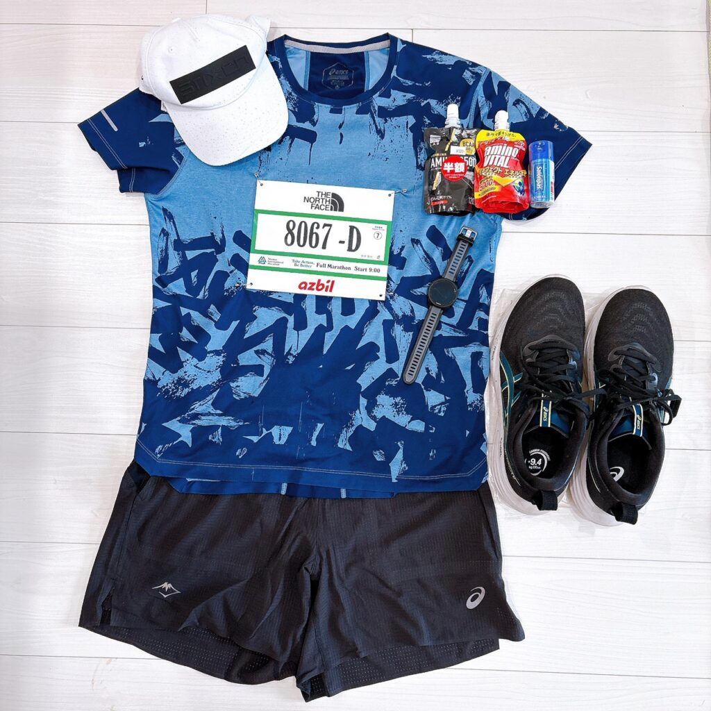 湘南国際マラソン当日に実際に着用したフルマラソンの服装